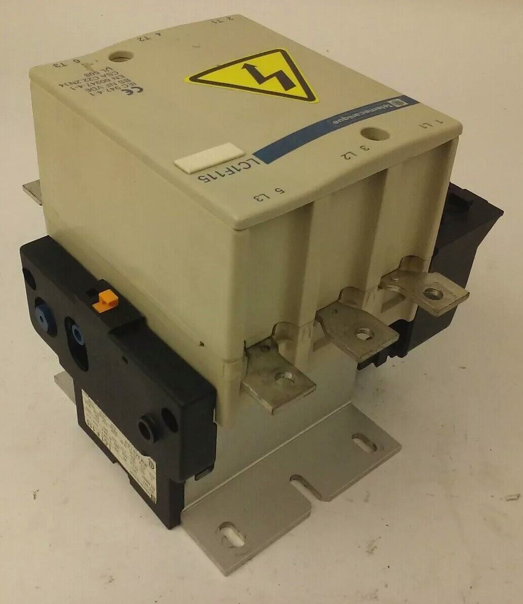 TELEMECANIQUE LC1F115 CONTACTOR, 3PH, 600V, 175A, 100HP, W/ LX1FF020 20/24V COIL