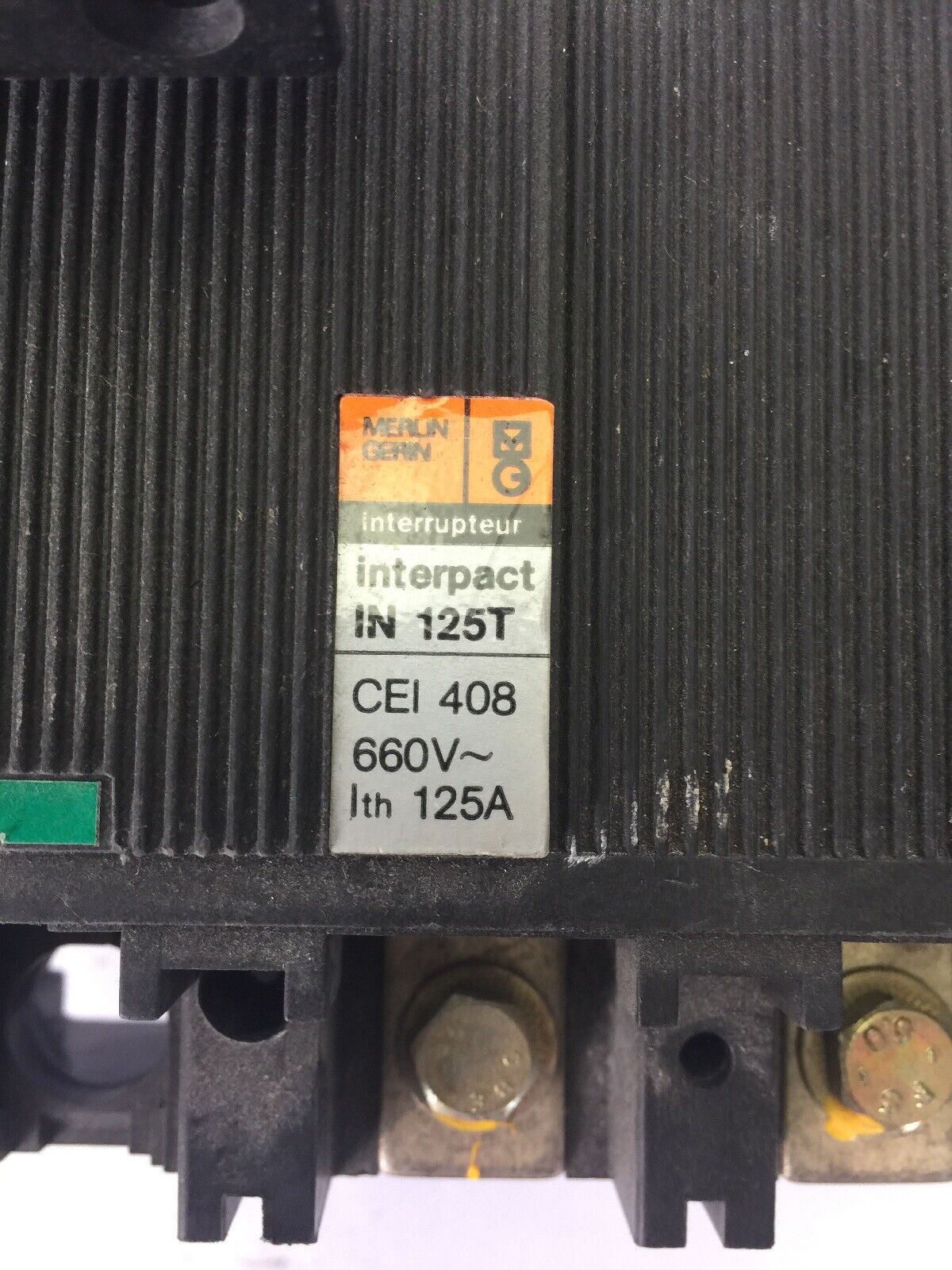 MERLIN GERIN IN125T INTERPACT CIRCUIT BREAKER 660VAC 125A