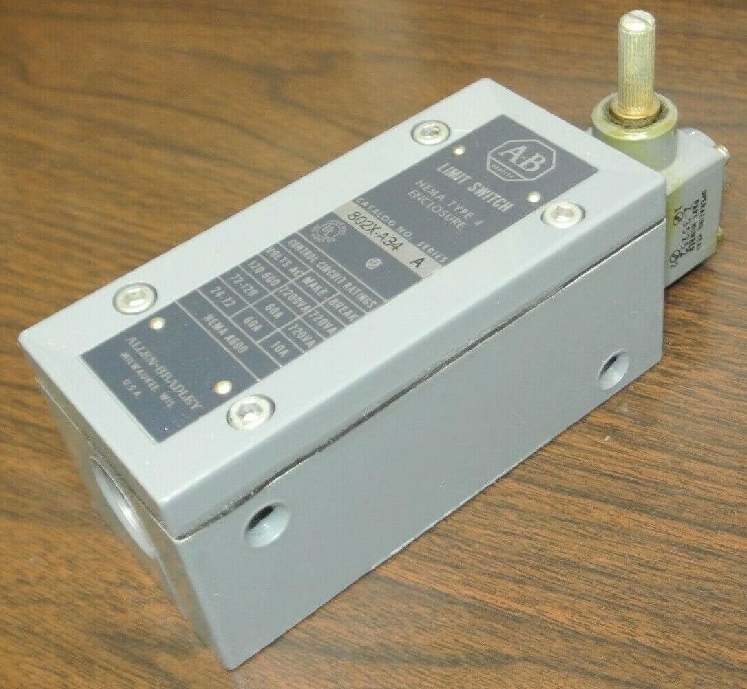 ALLEN-BRADLEY 802X-A34 WATERTIGHT LIMIT SWITCH / 24-600VAC / NEW SURPLUS