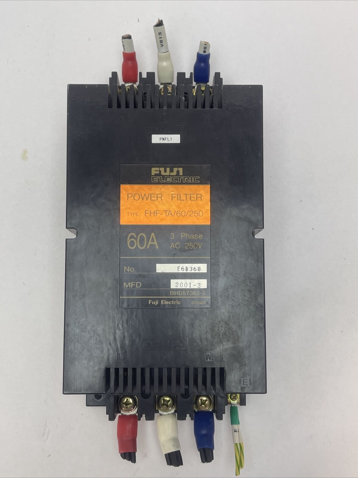 FUJI ELECTRIC FHF-TA/60/250 POWER FILTER 60A 250VAC 3PHASE
