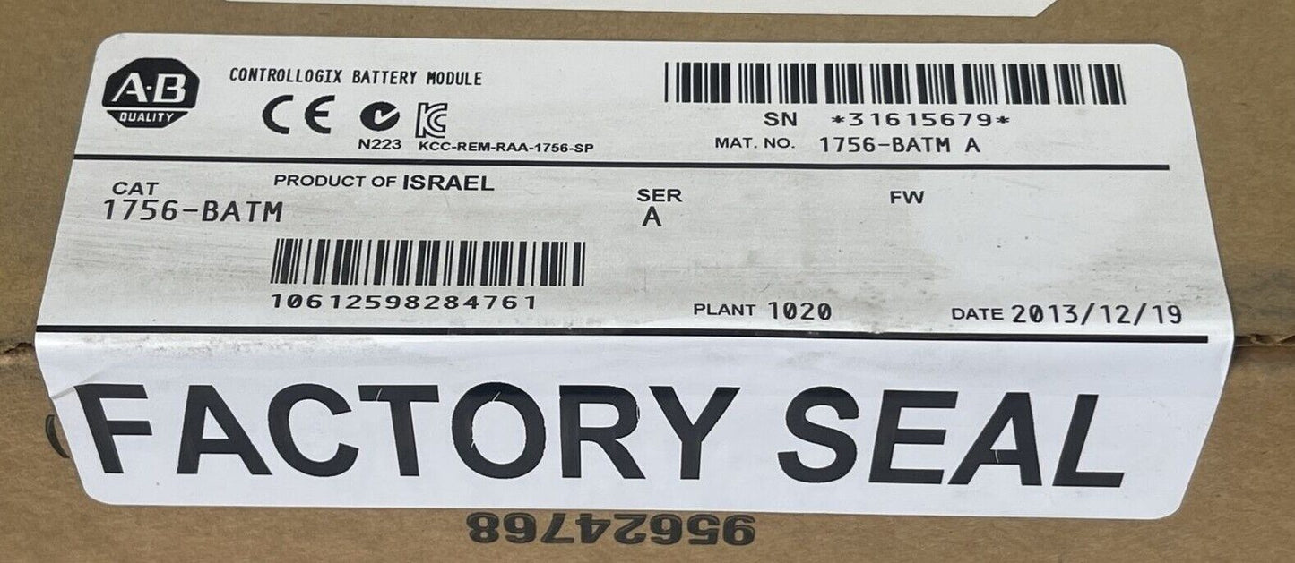 ALLEN BRADLEY 1756-BATM CONTROLLOGIX BATTERY MODULE SER A