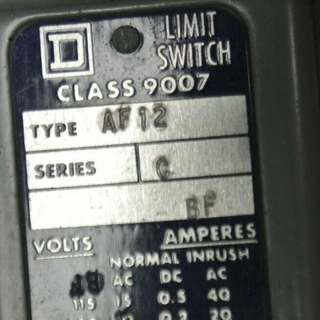 SQUARE D 9007 AF-12 Ser. C LIMIT SWITCH 600VAC/DC / 1 N.O. / 1 N.C. NEW SURPLUS