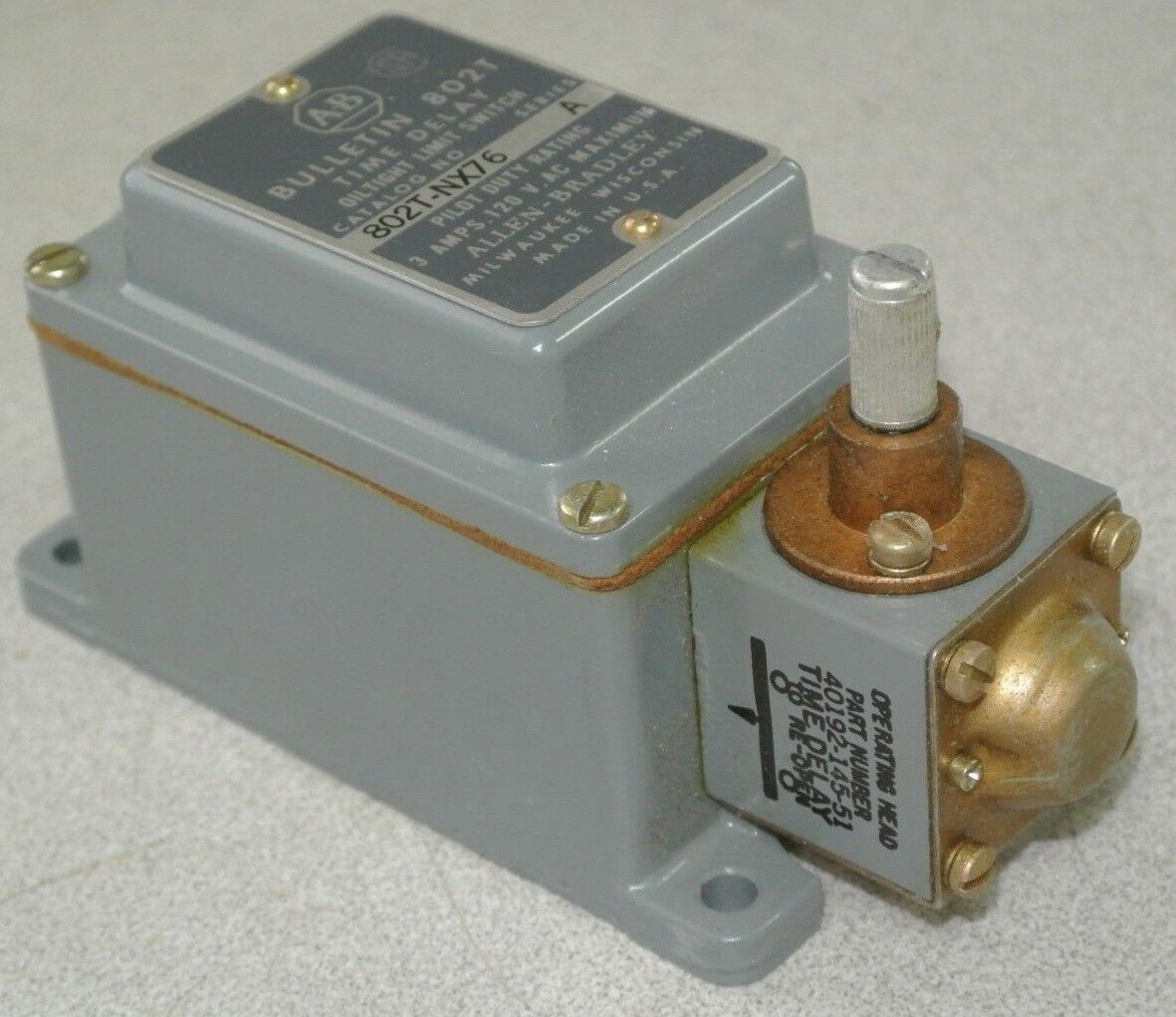 ALLEN-BRADLEY 802T-NX76, Ser. A - TIME DELAY LIMIT SWITCH - NEW SURPLUS
