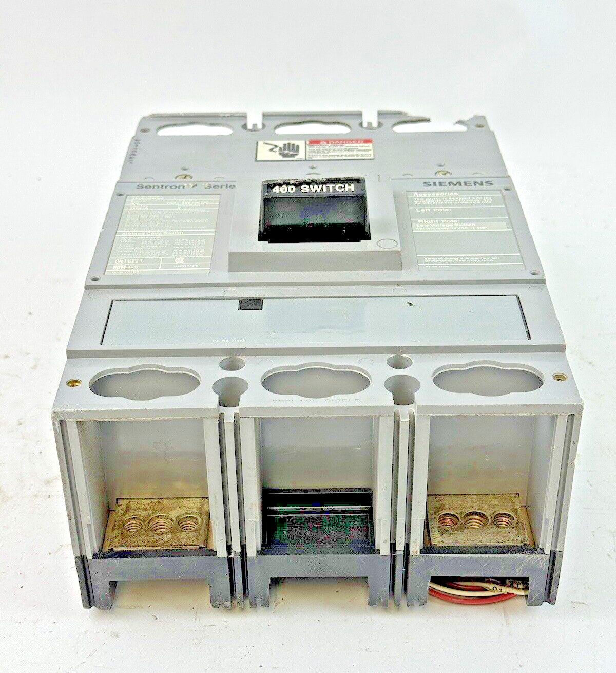 SIEMENS - JXD62S400A - SWITCH W/ A01JLDLV LOW VOLT AUX SWITCH 2 POLE/400A/600VAC