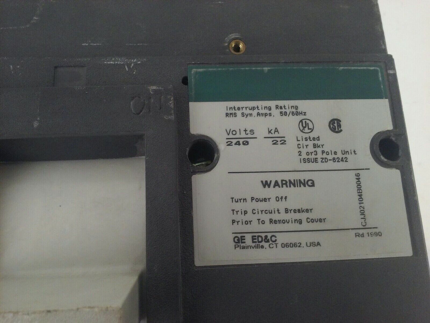 GENERAL ELECTRIC TJD432400 CIRCUIT BREAKER TRIP UNIT 400A 240VAC/250VDC 3P 22KA