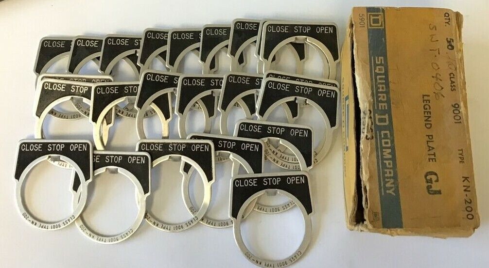 SQUARE D LEGEND PLATE 9001 KN-200 "CLOSE/STOP/OPEN" ***LOTOF23***