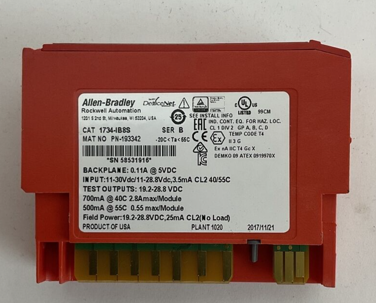 ALLEN BRADLEY 1734-IB8S INPUT MODULE SER B INPUT 11-30VDC/11-28.8VDC