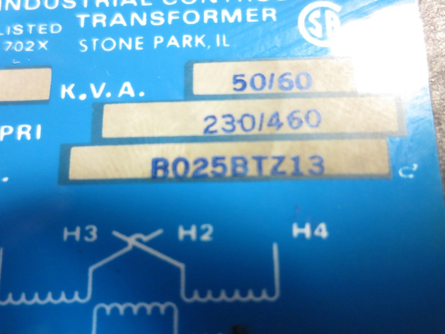 IMPERVITRAN B025BTZ13 CONTROL TRANSFORMER 230/460V-- 120V, .025kVA