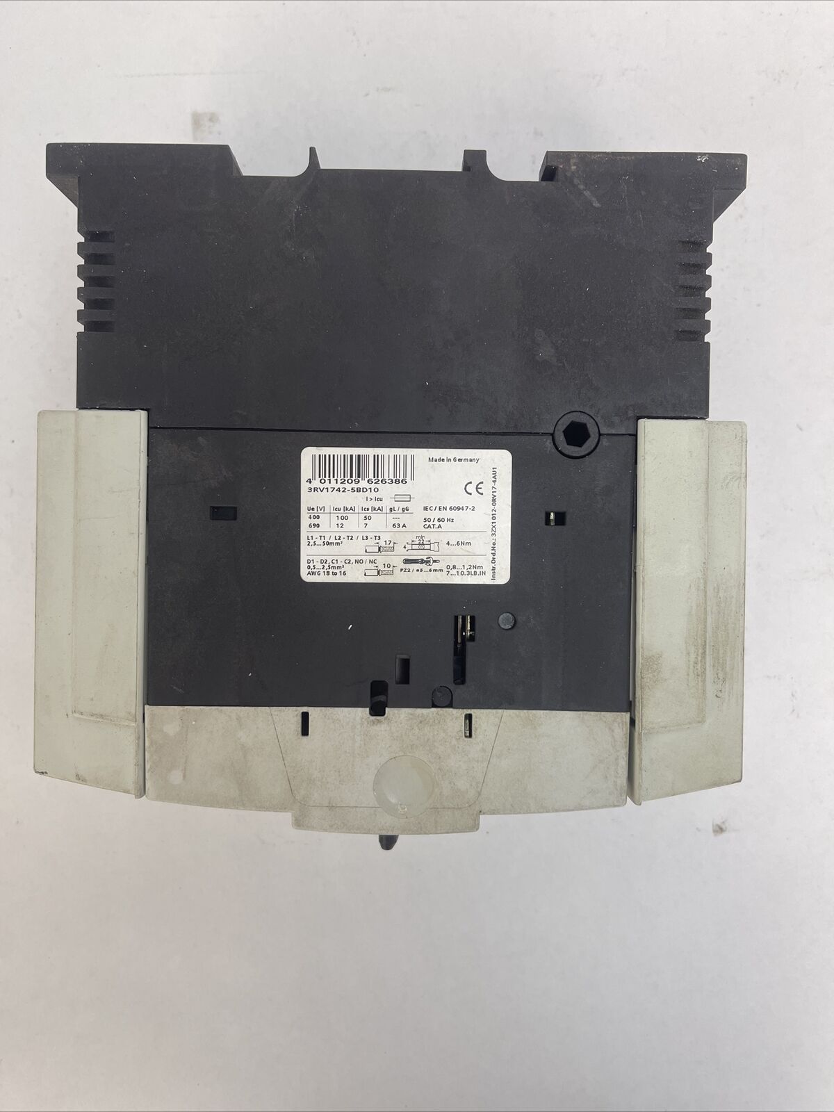 SIEMENS 3RV1742-5BD10 CIRCUIT BREAKER 600VAC 600Y/347VAC 20kA 480Y/277VAC 65kA