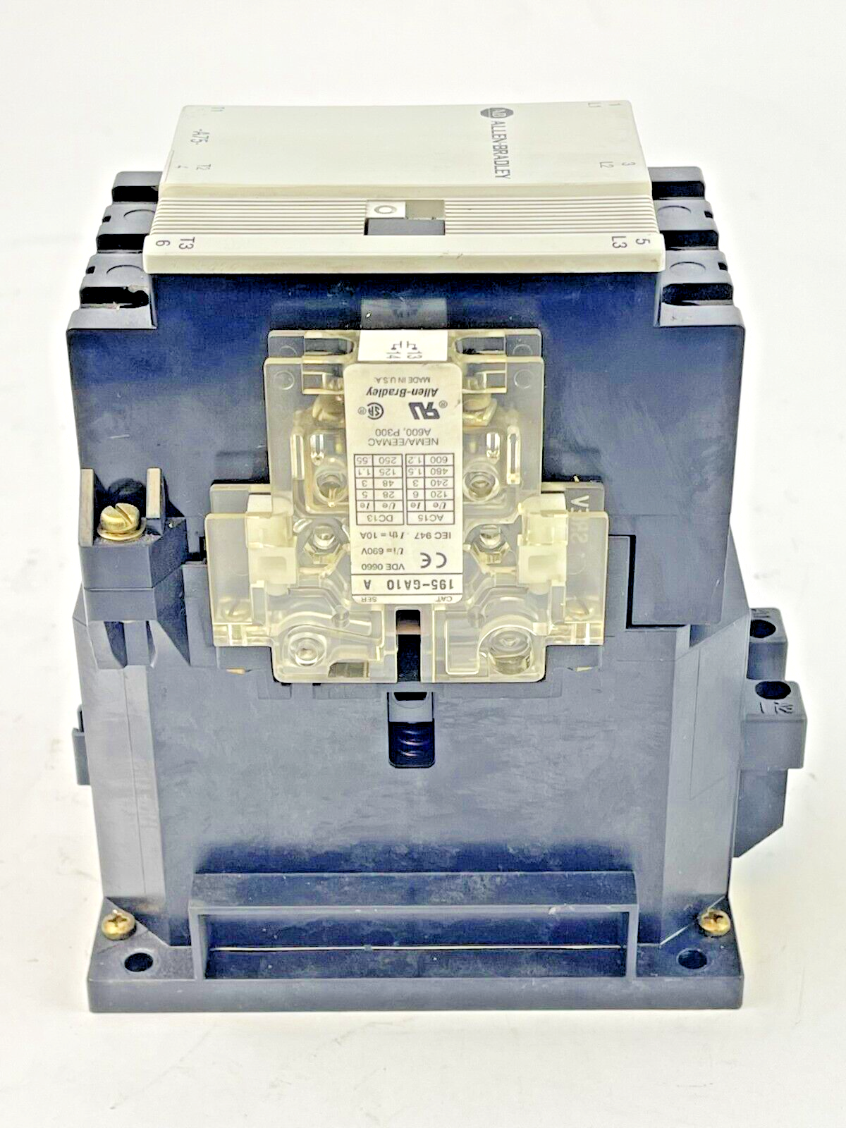 ALLEN-BRADLEY-100A75NZ*3 SER. B-24V COIL, 75A, 600VAC, 3 POLE & 195-GA10 SER. A