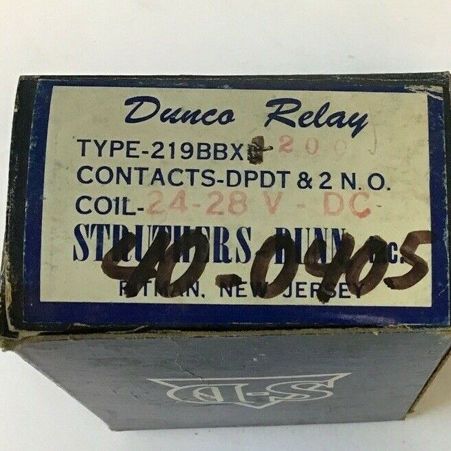 STRUTHERS DUNN 219BBX-200 RELAY 24-28VDC 2N.O.