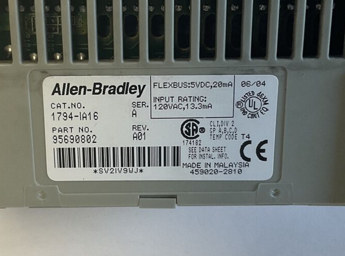 ALLEN BRADLEY 1794-IA16 INPUT 120VAC SER.A REV.A01