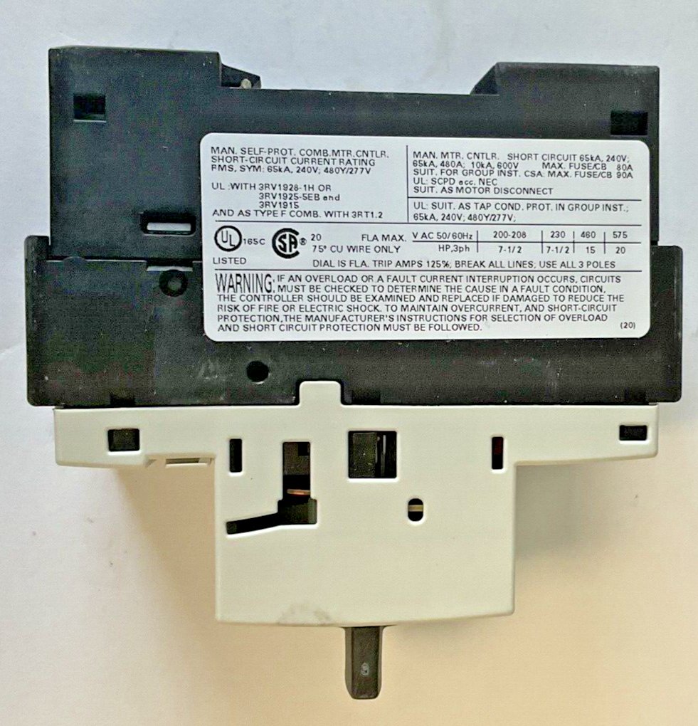 SIEMENS 3RV1021-4BA10 MOTOR CONTROL 14-20A