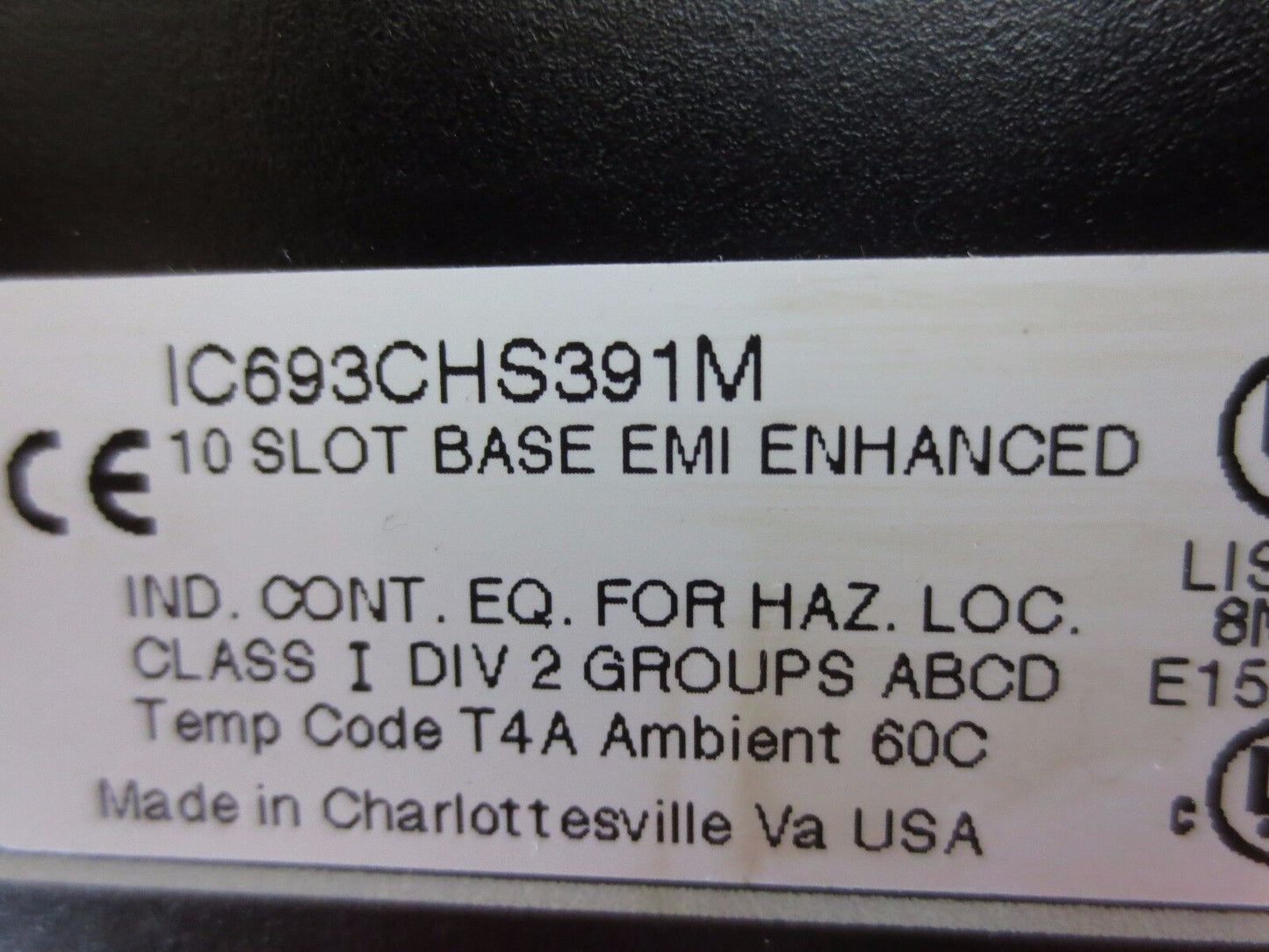 GE FANUC IC693CHS391M BASE 10-SLOT for PROGRAMMABLE CONTROLLER - EMI ENHANCED