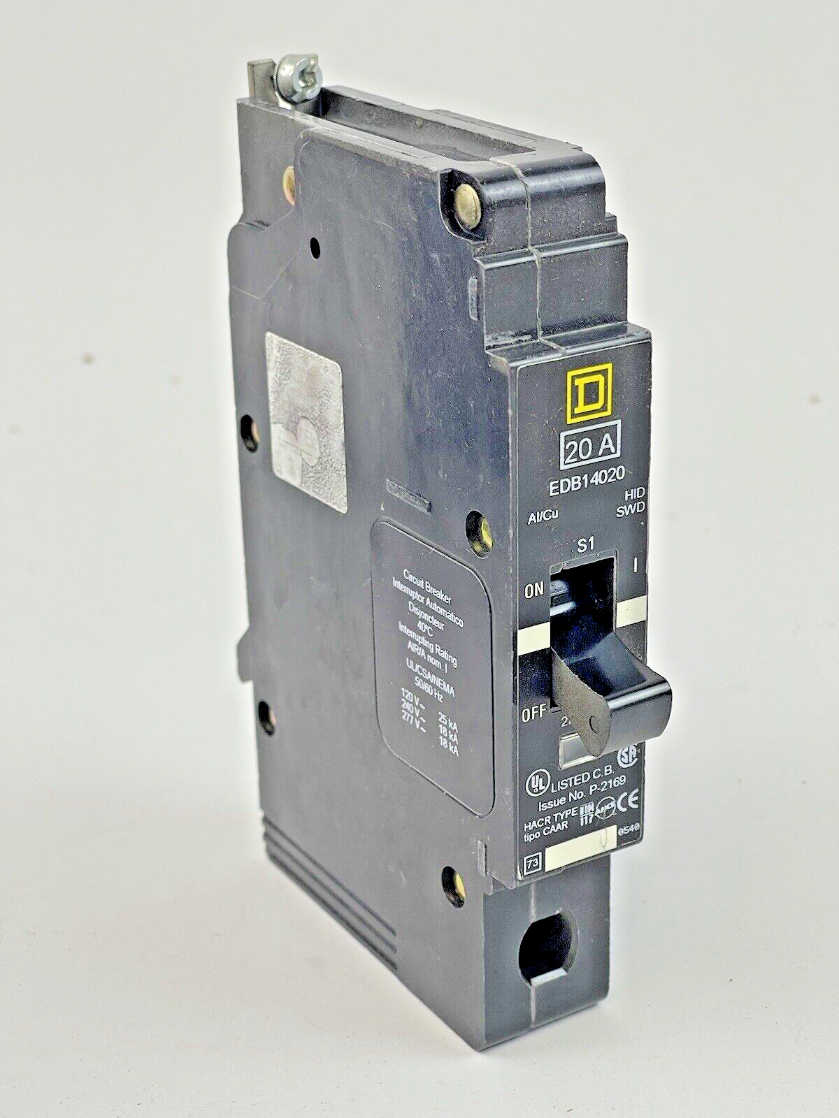 SQUARE D **LOT OF 10** - EDB14020 - 20A/1 POLE/277 VAC/BOLT ON/TYPE HACR - NEW