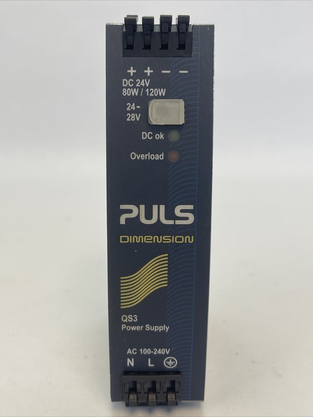 PULS DIMENSIONS QS3.241 POWER SUPPLY OUTPUT 24-28VDC INPUT 100-240VAC