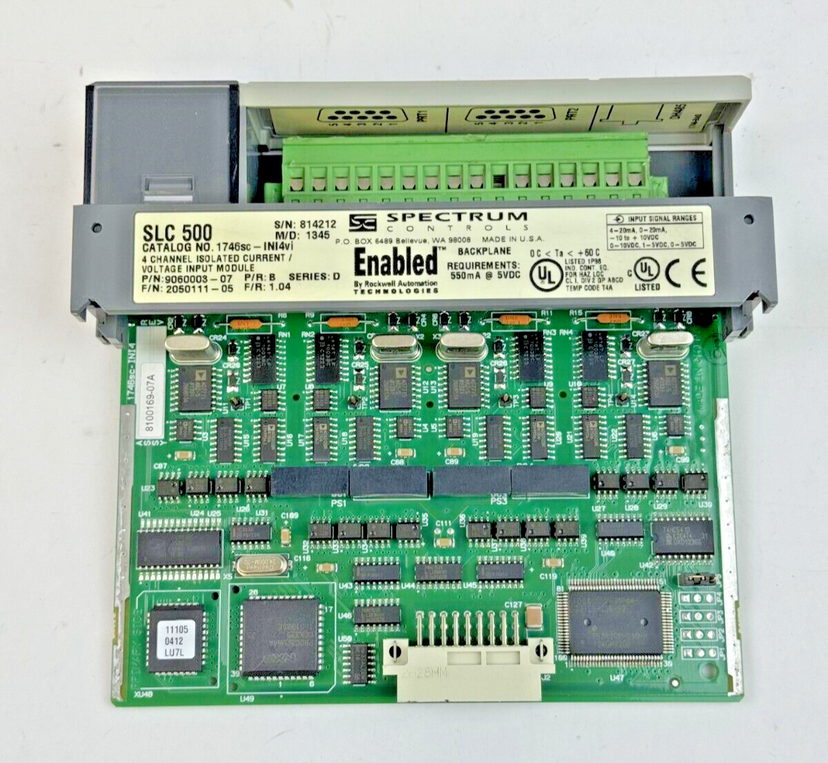 ALLEN-BRADLEY - 1746sc-INI4vi SER. D F/R: 1.04 - SLC 500 4 CHANNEL INPUT MODULE
