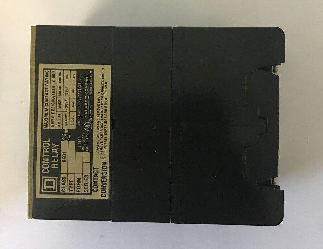 SQUARE D 8501 LO-60 AC MAGNETIC RELAY SER.A 120-60/110-50