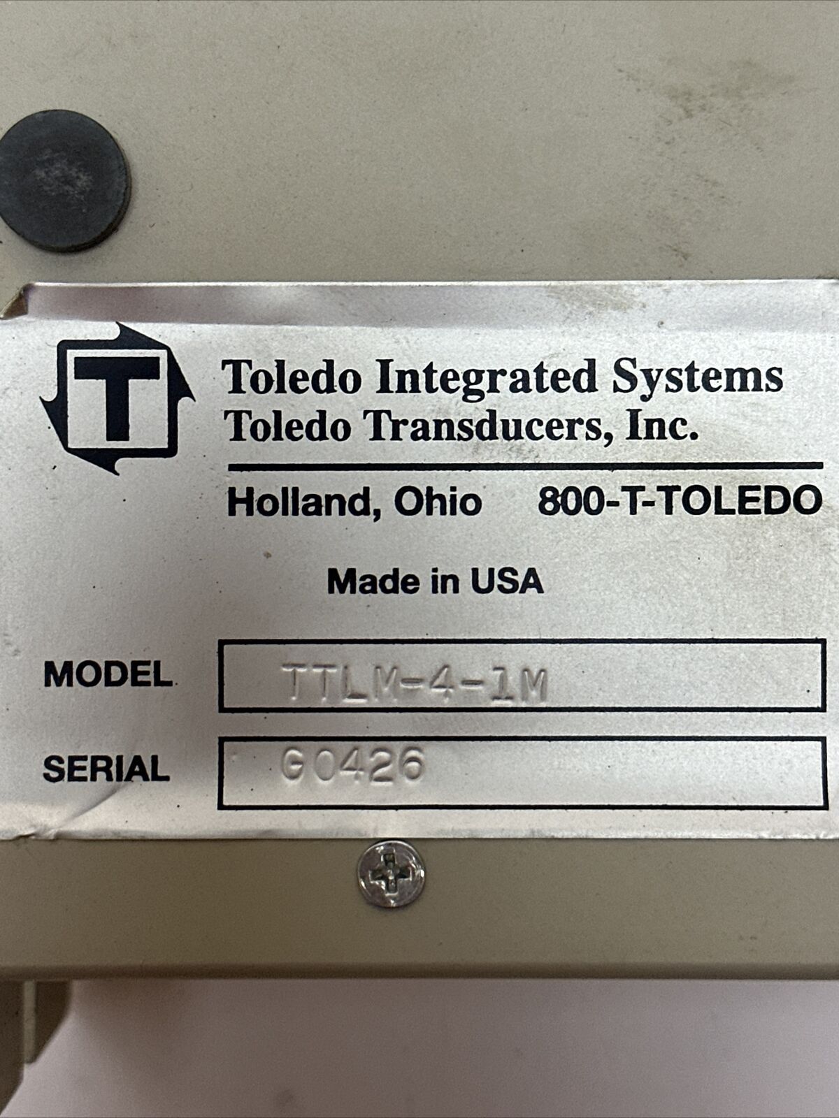 TOLEDO INTEGRATED SYSTEMS TTLM-4-1M TTLM I/O LOAD MODULE