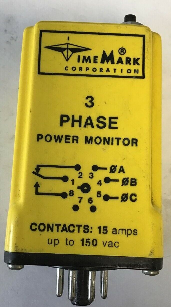 TIME MARK 3 PHASE POWER MONITOR A258B 15AMPS 150VAC