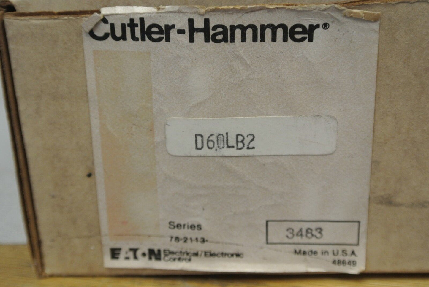 CUTLER-HAMMER D60LB2 AC LOAD RELAY / NEW SURPLUS