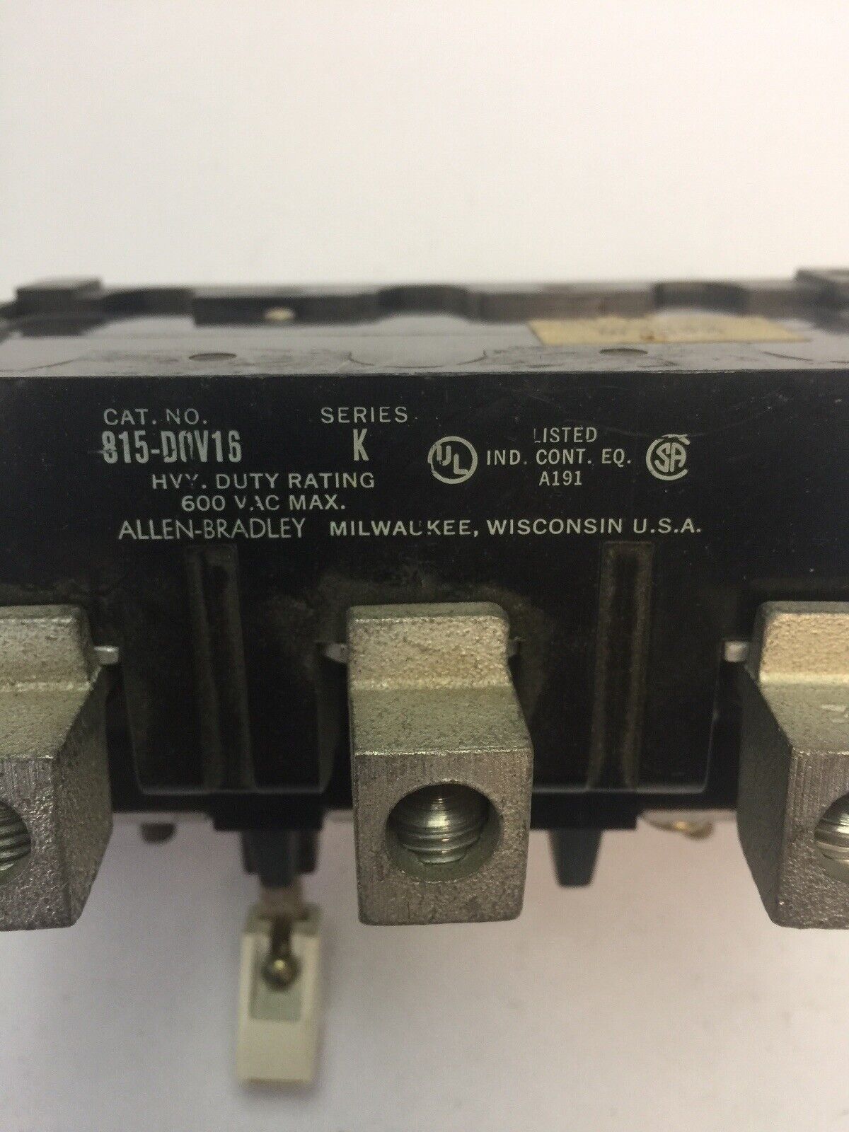 ALLEN BRADLEY 815-DOV16 OVERLOAD RELAY 600VAC SERIES K *NO HEATERS*