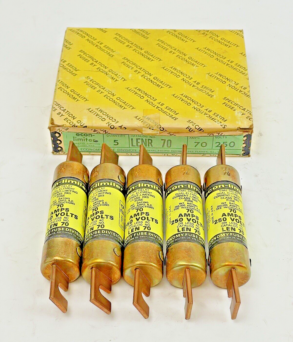 ECON-LIMITER *BOX OF 5* - LEN 70 - 70 AMP, 250 VAC, TIME-DELAY , DUAL-ELEMENT