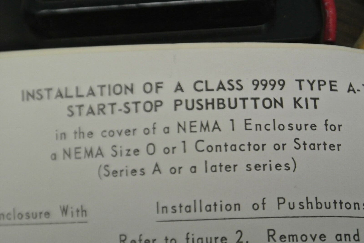 SQUARE D / 9999 TYPE A-1 PUSHBUTTON STATION / SIZE 0, SIZE 1 / NEW SURPLUS