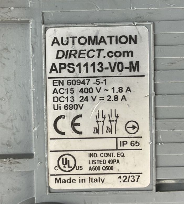 AUTOMATION DIRCET APS1113-V0-M FOOT SWITCH 400VAC