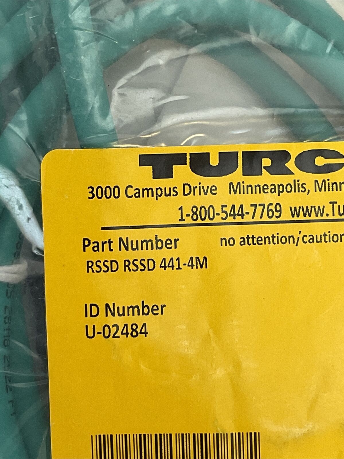 TURCK RSSD RSSD 411-4M EURO FAST CORDSET CABLE U-02484