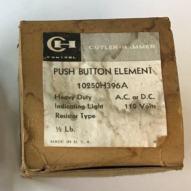 CUTLER HAMMER 10250H396A PUSH BUTTON ELEMENT INDICATING LIGHT 110V HEAVY DUTY