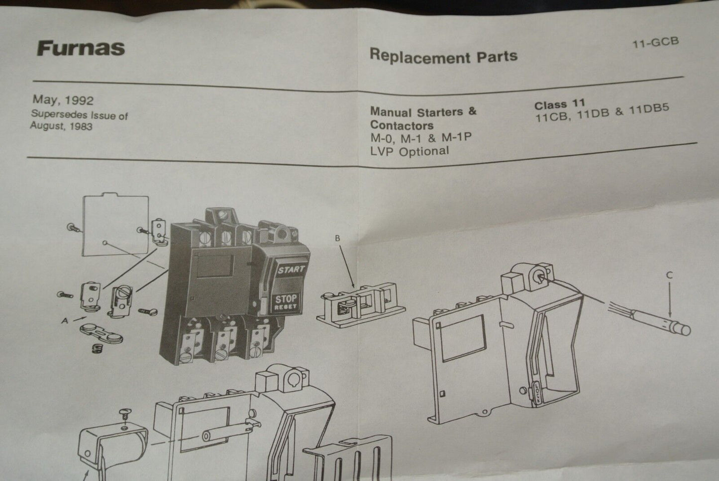 FURNAS 11CB2B MANUAL STARTER SIZE M-0 - OPEN - 115V - 200/230V - NEW SURPLUS