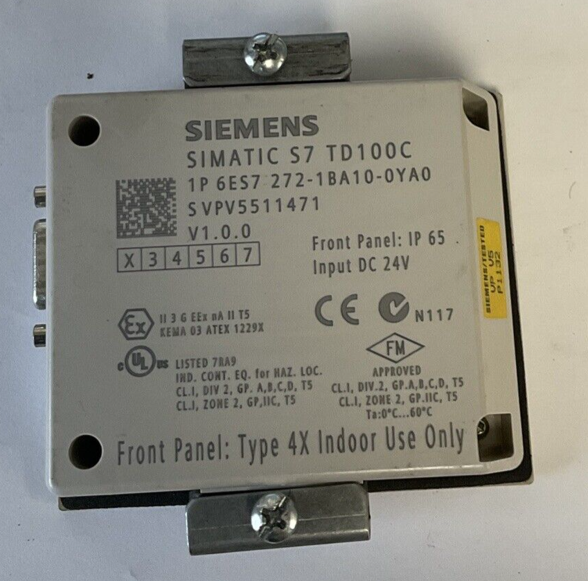 SIEMENS SIMATIC S7 TD100C 1P 6ESY 272-1BA10-0YA0 DISPLAY V1.00 24VDC