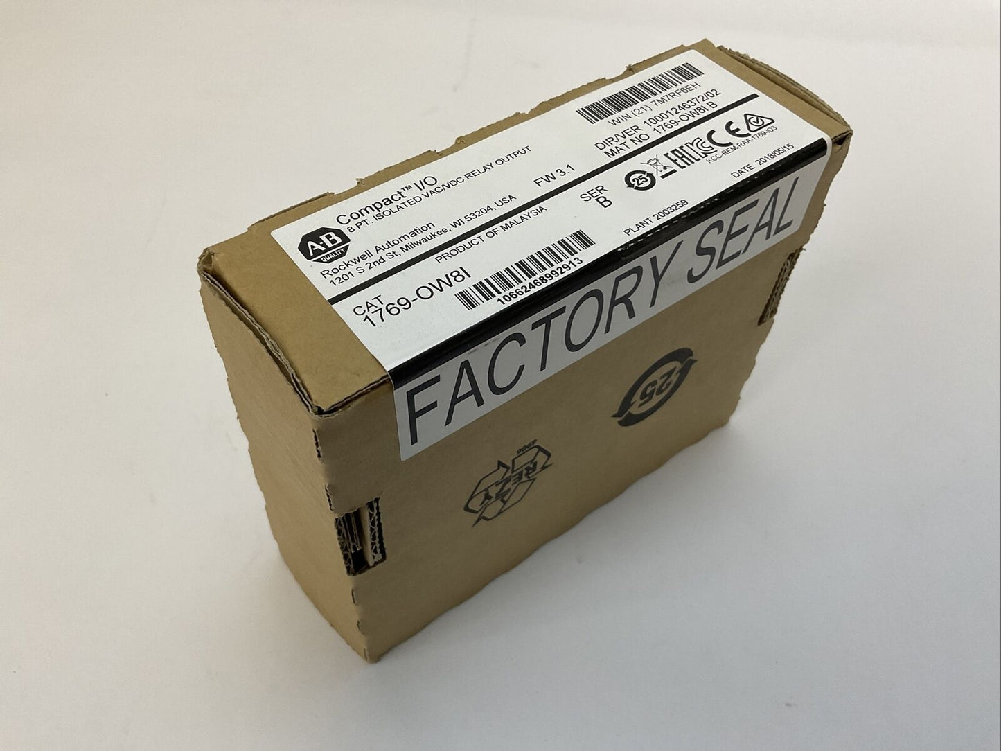 ALLEN BRADLEY 1769-OW8I SER B FW 3.1 DIR/VER 10001246372/02 8PT ISOLATED VAC/VDC