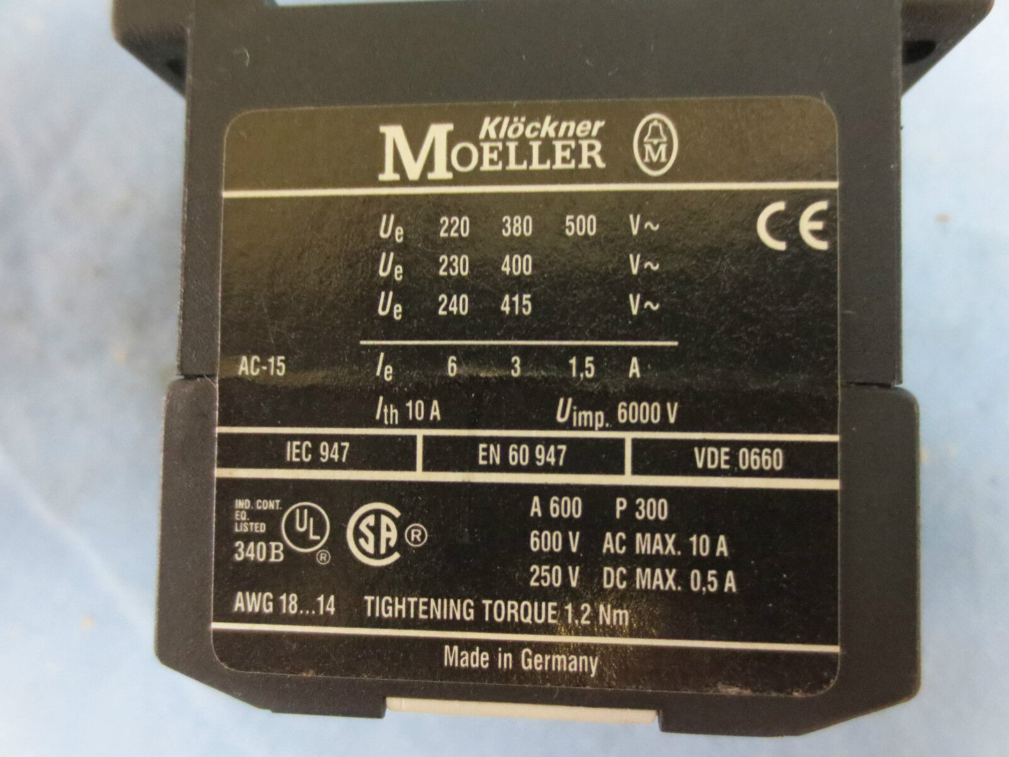 KLOCKNER-MOELLER DIL ER-22-G CONTACTOR RELAY - LOT of 2