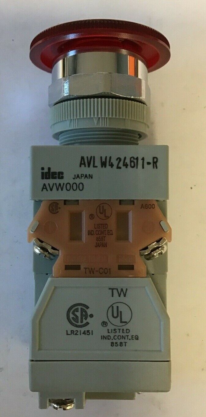 IDEC PUSH BUTTON AVLW424611-R 120-600VAC 110-600VDC