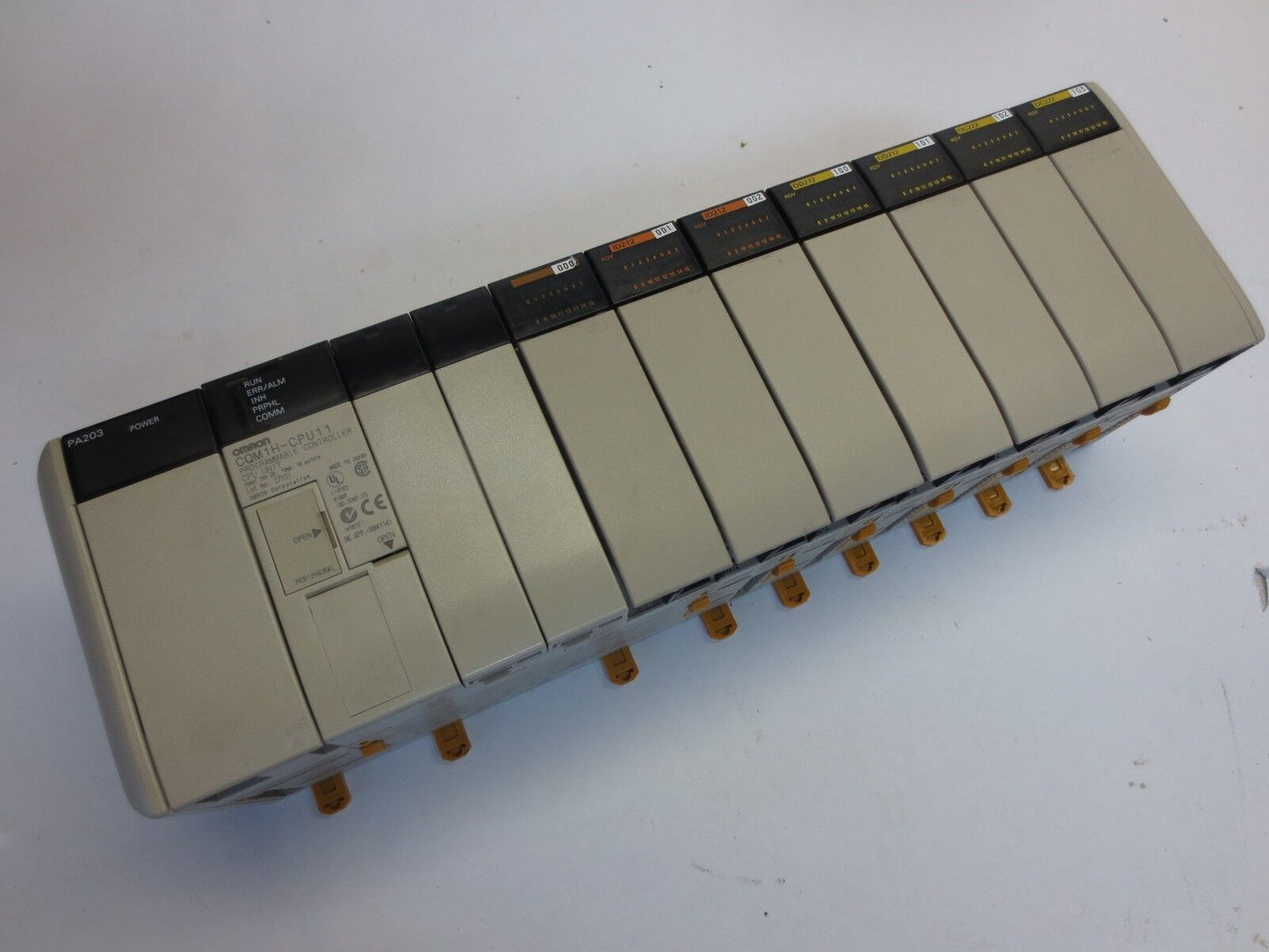OMRON CQM1H-CPU11 CPU, PA203 POWER SUPPLY, ID212, OD212, OC222 ASSEMBLY