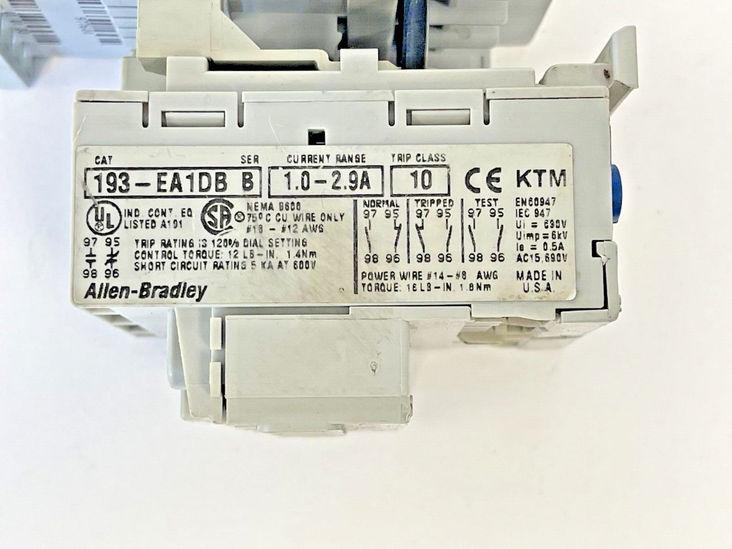 ALLEN BRADLEY - 100-C09*10 SER A W/ 110V 50Hz 120V 60Hz COIL, 193-EA1DB SER B