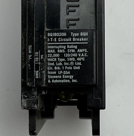 ITE BQ1B020H CIRCUIT 20AMP 120/240VAC TYPE BQH*****LOTOF12****