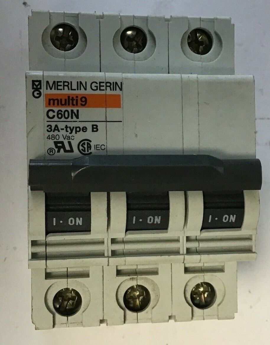 MERLIN GERIN multi9 C60N CIRCUIT BREAKER 3A-type B, 480VAC