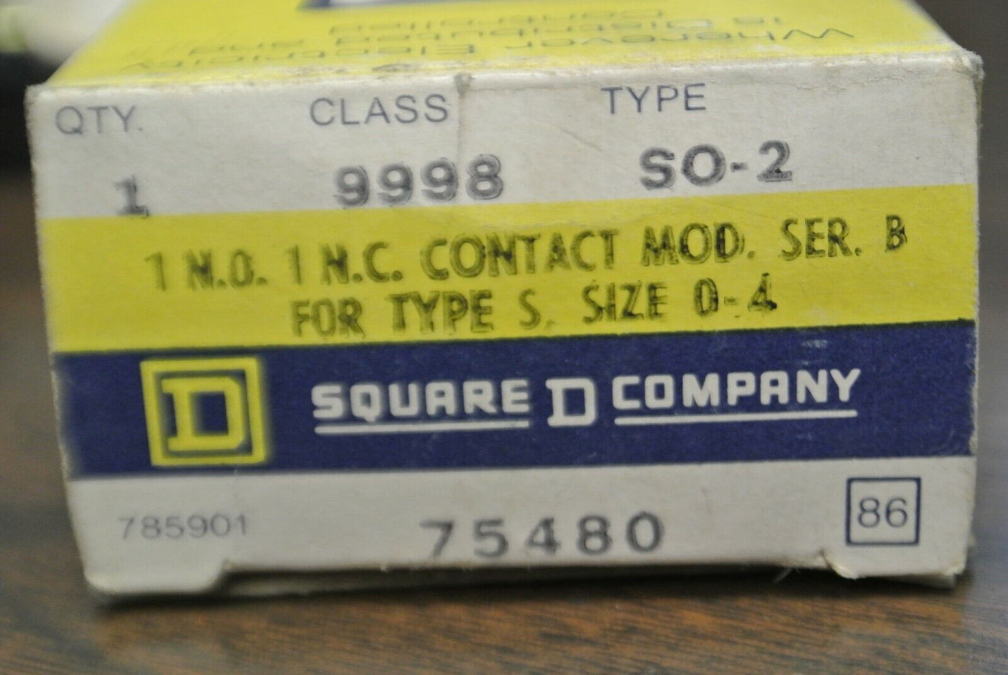 SQUARE D / 9998 SO-2 / CONTROL CIRCUIT MODULE / 1 N.O., 1 N.C. / NEW SURPLUS