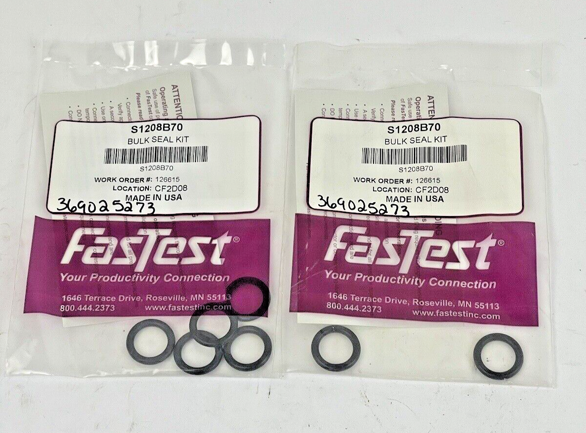 FasTest *LOT OF 7* BULK SEAL KIT- S1208B70 O-RING REPLACEMENT (5 INCL IN KIT +2)