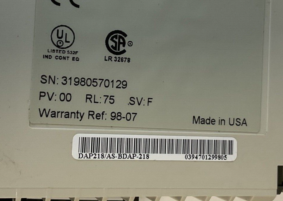 SCHNEIDER AUTOMATION DAP 218/AS-BDAP-218 INPUT MODULE