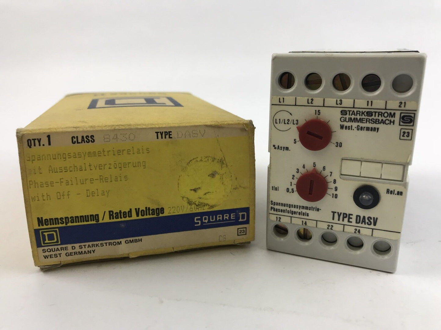 Square D 8430 DASV Rated Voltage 220 V 60 HZ