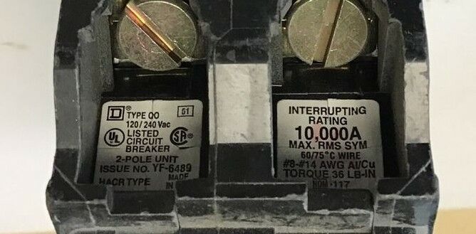 SQUARE D QO215 CIRCUIT BREAKER 15A 120/240VAC 2POLE***LOTOF5***