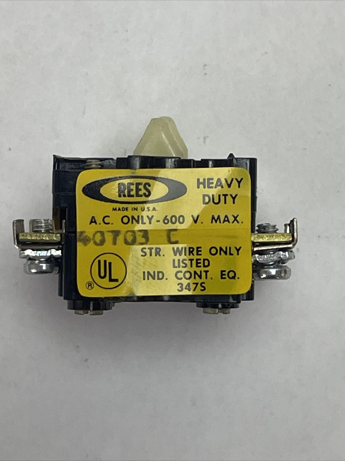 REES 40703C CONTACT BLOCK 600VAC 250VDC HEAVY DUTY (LOT OF 10) 40709-000