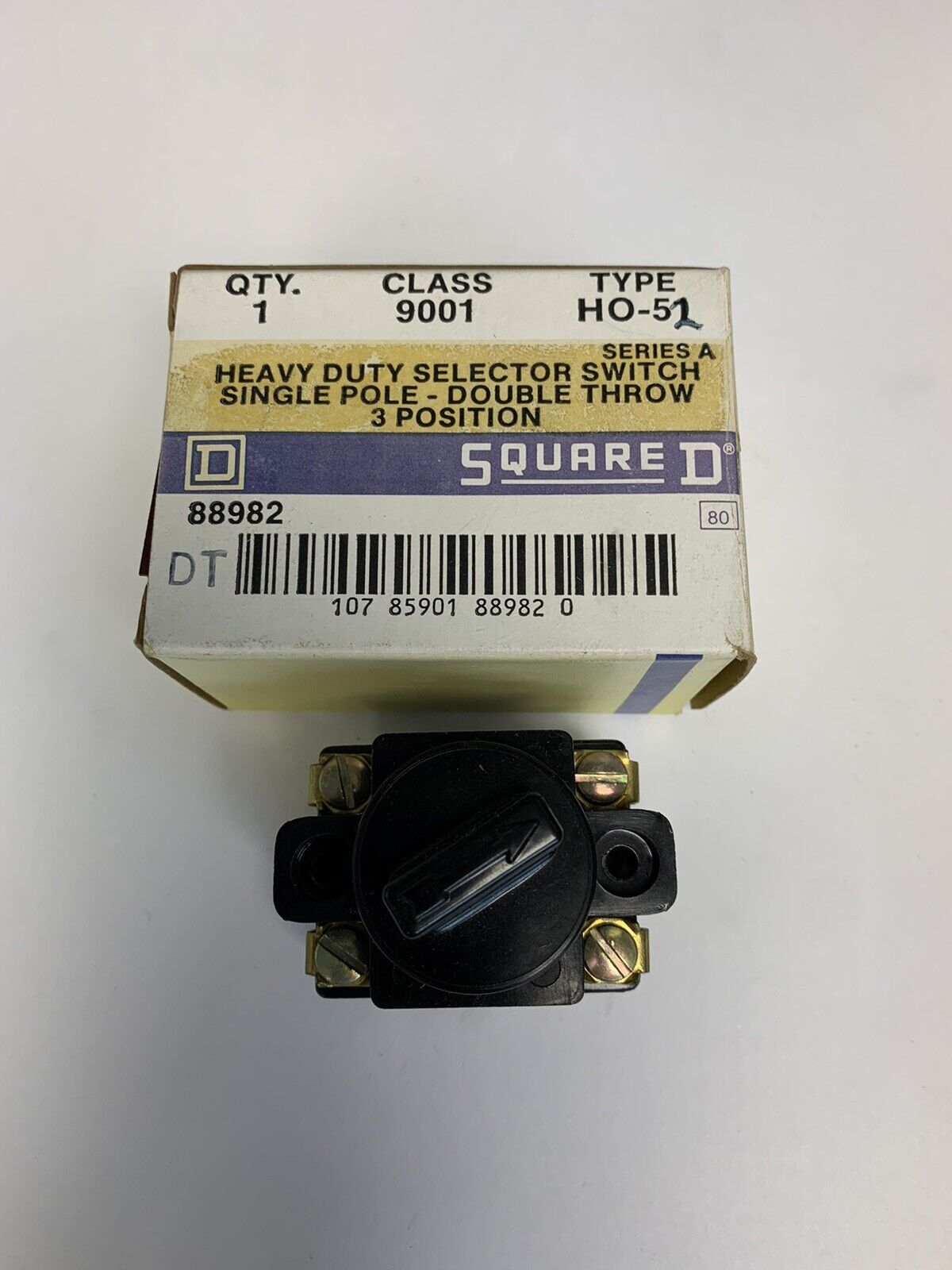 Square D 9001 HO-52 Single Pole-Double Throw 3 Position Selector Switch