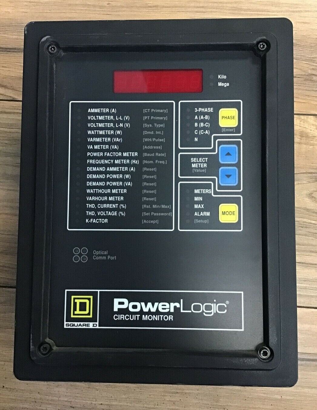 SQUARE D CM-2150 POWER LOGIC CIRCUIT MONITOR CLASS 3020 264VAC/300VDC 14VA