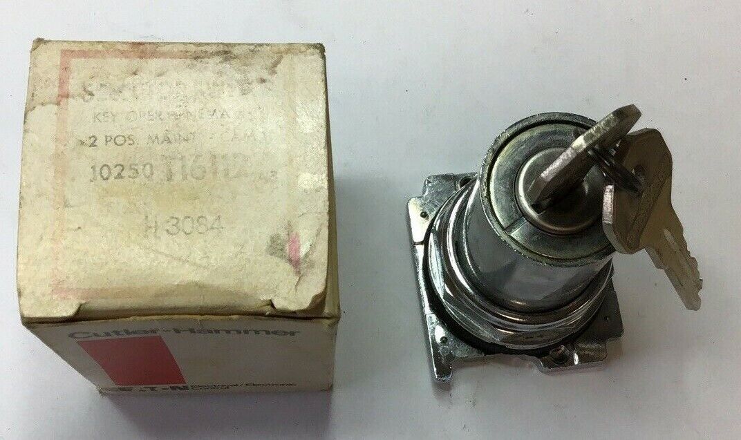 CUTLER HAMMER 10250T16112 KEY OPER. 2POS SELECTOR SWITCH
