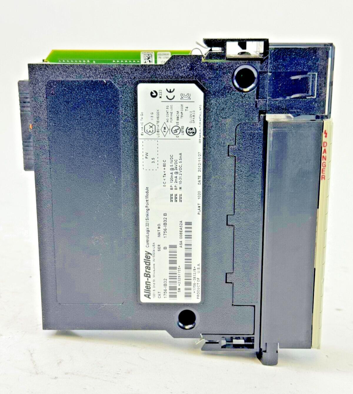 ALLEN-BRADLEY - 1756-IB16 SER. B FW: 3.5 - CONTROL LOGIX 32 SINKING POINT MODULE